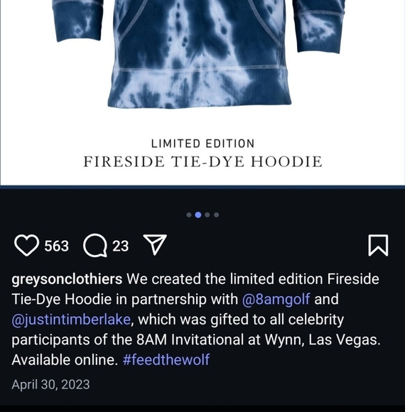 Greyson Mens Fireside Limited Edition Hoodie Size M Tie Dye 8 AM Golf RARE - Picture 3 of 12